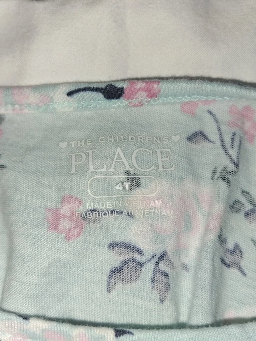 The Children's Place Mint Floral Baby Onesie with Pink and Navy Accents